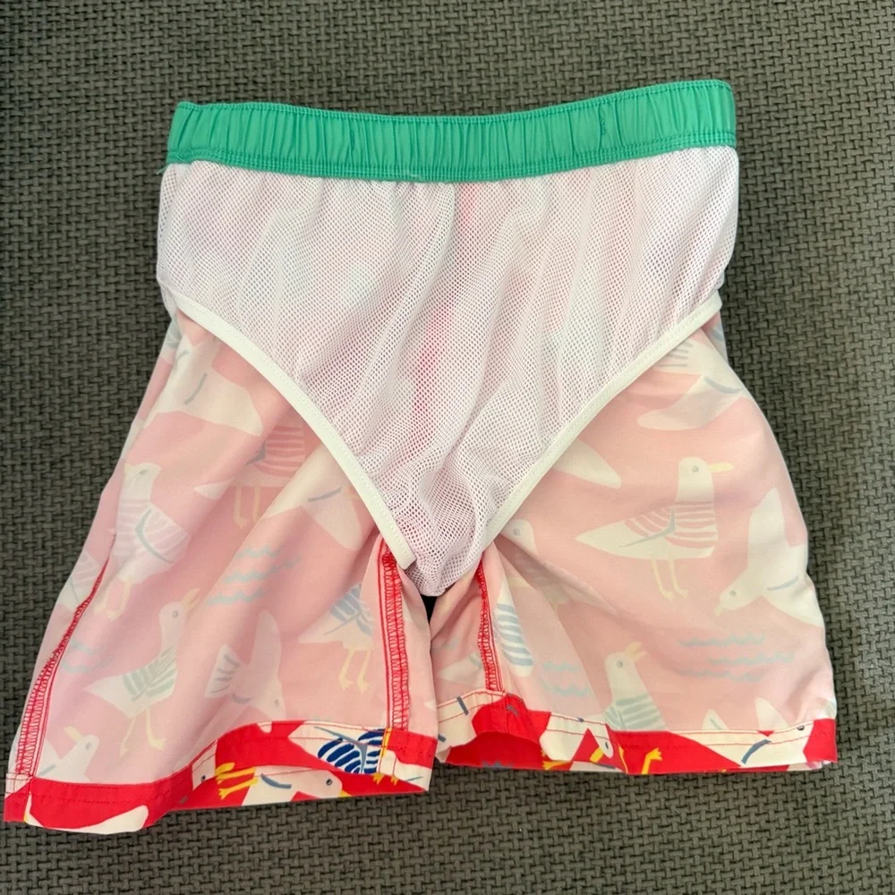 Mini Boden Boys Swim Shorts Trunks Red Seagull Print 8-9Y Beach Swimming Summer